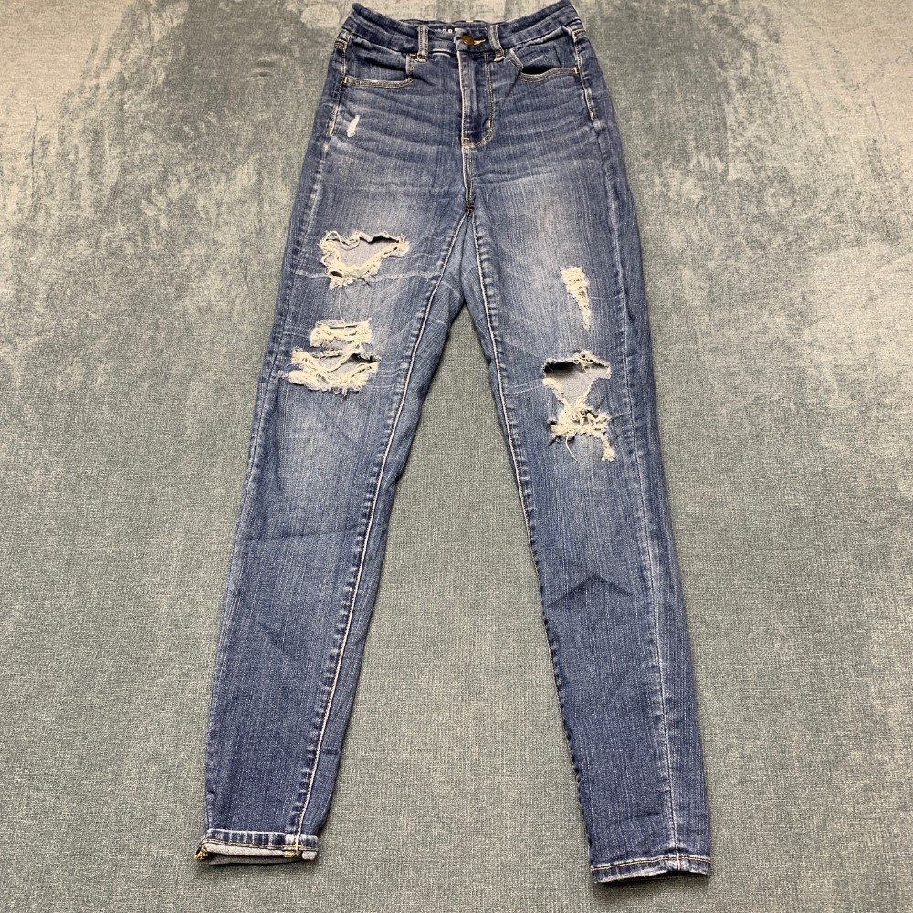 American Eagle Outfitters Curvy Super High Rise Jegging Jeans Womens 23x27 Blue